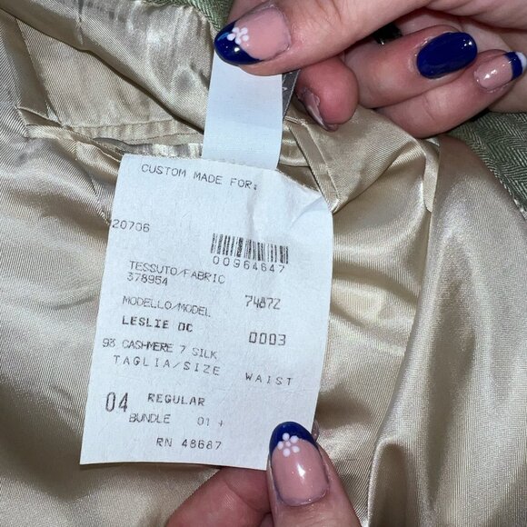 Custom Made Cashmere-Silk Green Blazer - Picture 3 of 3